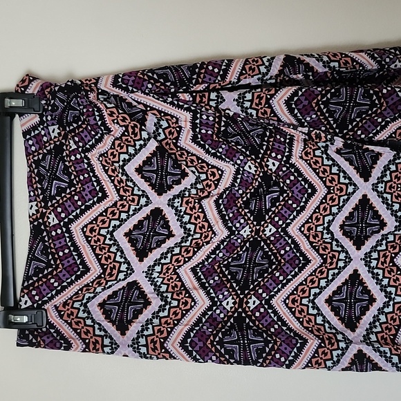 Express multicolor ruched tulip hem midi maxi skirt, fun pattern, women's medium - Picture 2 of 11